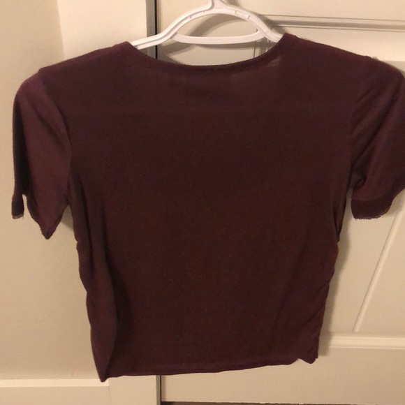 Maroon blouse with detailed sleeve - Picture 2 of 4